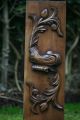19th C.  Wooden Walnut Carved Panel With Decorative Carvings & Leaves Other photo 2