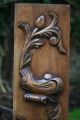 19th C.  Wooden Walnut Carved Panel With Decorative Carvings & Leaves Other photo 3