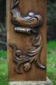 19th C.  Wooden Walnut Carved Panel With Decorative Carvings & Leaves Other photo 4
