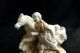Antique Porcelain Trinket Box Girl Running Beside Horse Boxes photo 5