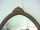 Antique Dark Oak Framed Beveled Wall Mirror Hint Of Carving Mirrors photo 1
