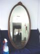 Antique Dark Oak Framed Beveled Wall Mirror Hint Of Carving Mirrors photo 3