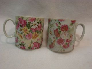 2 Floral Vintage Decorative Cups photo