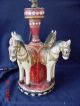 Early 1900 Antique Hand Carved Hand Painted Carousel Childrens Desk Dresser Lamp Lamps photo 11