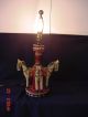 Early 1900 Antique Hand Carved Hand Painted Carousel Childrens Desk Dresser Lamp Lamps photo 5