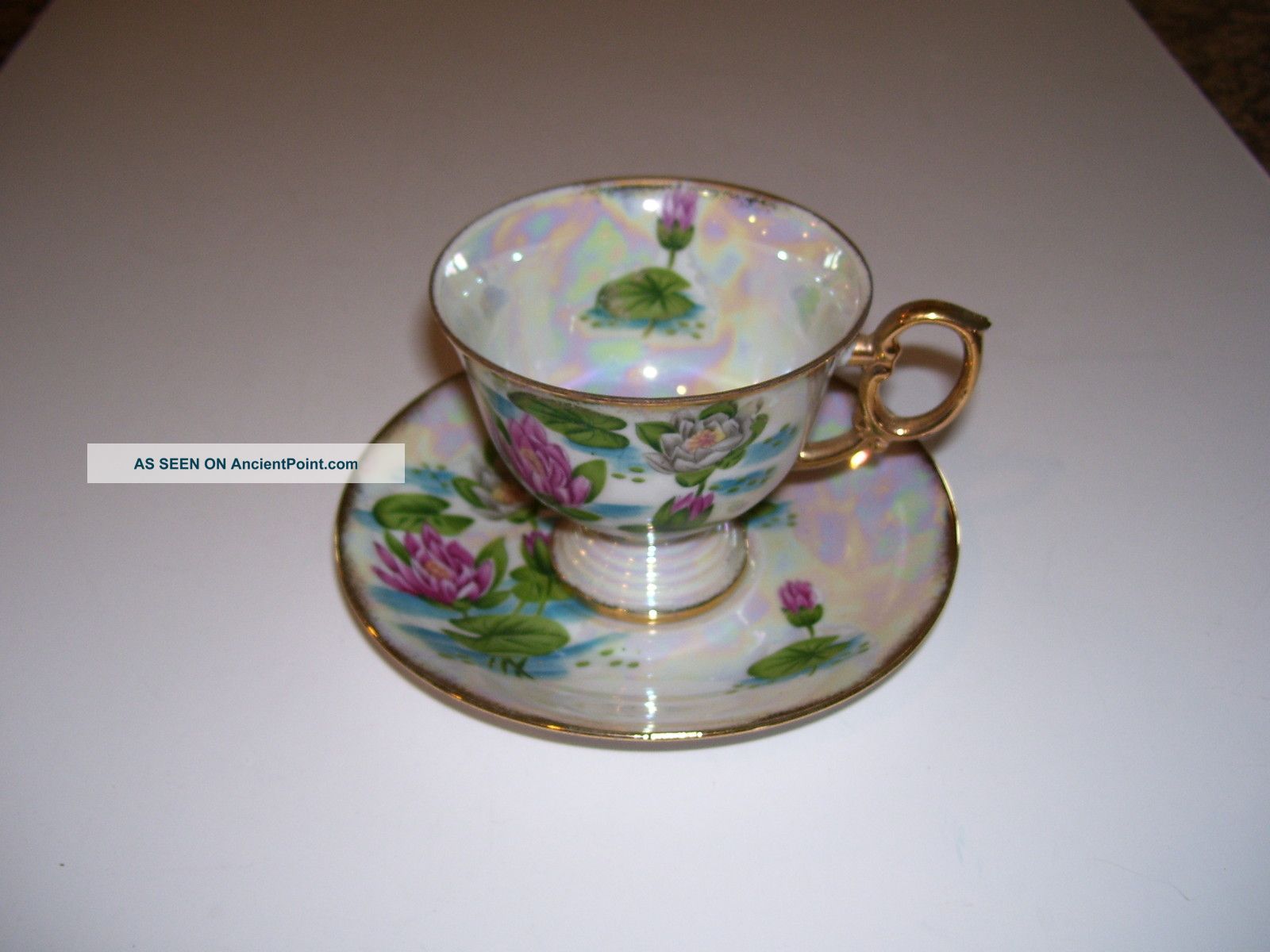 Waterlily For July Lusterware Cup & Saucer Cups & Saucers photo