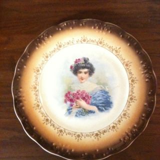 Antique Lady La Francaise Porcelain Plate photo