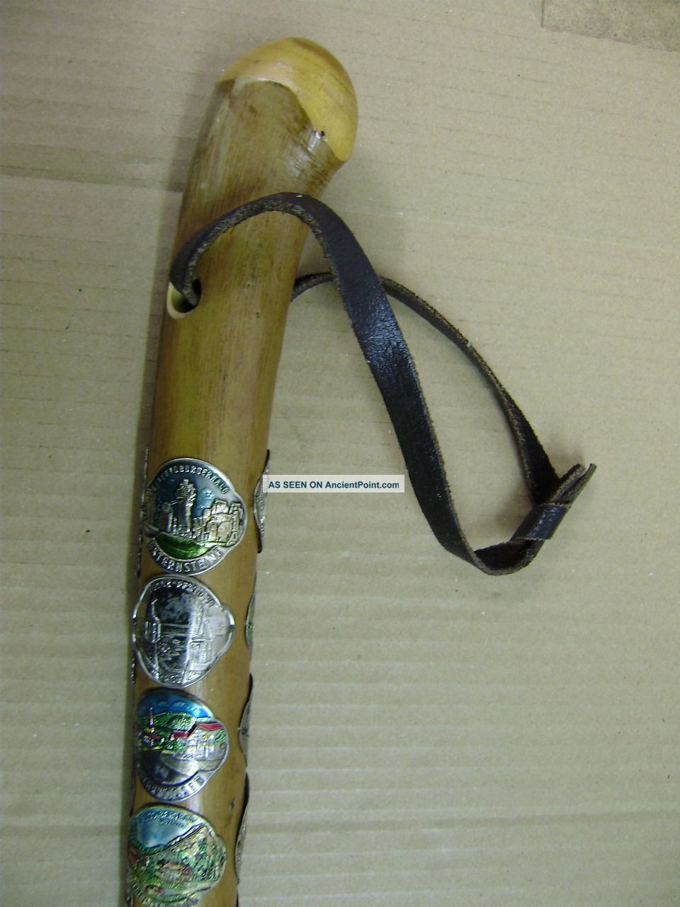 Huge Unique - Antique German Black Forest Walking Stick With 55 Badges Other photo
