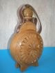 Souvenir Wooden Vessel / Bottle / Wine Or Brandy Decorated With Carved Ornaments Other photo 9