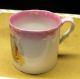 Vintage Small Childs China Cup W/pink Rim & Nursery Rhyme Person On Front Cups & Saucers photo 2
