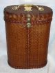 Antique Early 1900 ' S Janus Vacuum Co.  Wicker Double Thermos Carrier W/ Brass Hdw Other photo 1