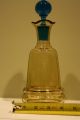 Very Rare Yellow / Blue Victorian Wine Decanter With 4 Cordial Cups / Mugs Decanters photo 4