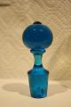 Very Rare Yellow / Blue Victorian Wine Decanter With 4 Cordial Cups / Mugs Decanters photo 6