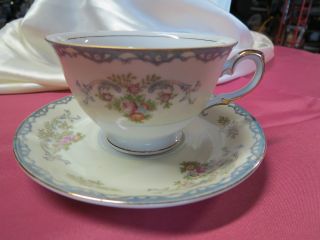 Set Of 4 Diamond Saucer And Cup Set - Handpainted In China photo