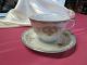 Set Of 4 Diamond Saucer And Cup Set - Handpainted In China Cups & Saucers photo 1