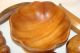 Mid Century Fruit Bowl With 6 Pieces Wooden Fruit Retro Kitchen Or Livingroom Bowls photo 1