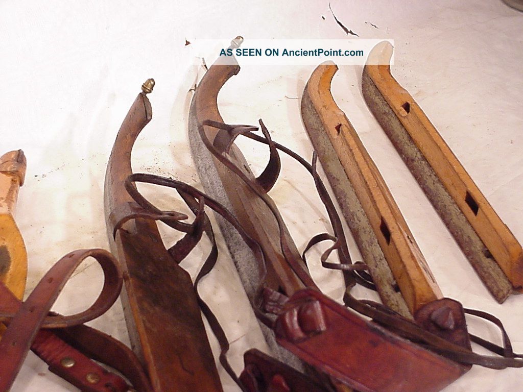 Antique Wooden Ice Skates ~ Group of 10 Pair