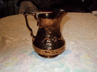 Copper Luster Pitcher Made In England 5 1/2  Tall No Chips Or Cracks photo