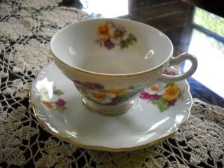 Dainty Vtg Floral Cup And Saucer Set,  Japan photo