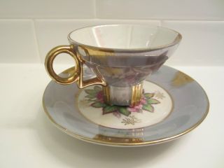 Royal Halsey Antique Gilded Demitasse Cup And Saucer photo