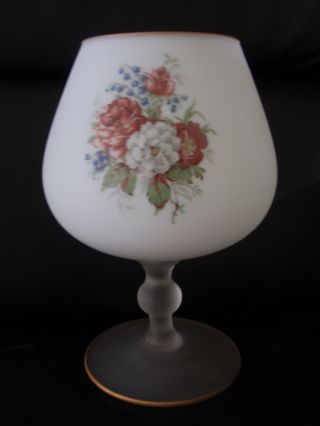 Old,  Frosted And Clear Glass Flower Vase. ,  Estate Sale photo