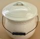 Antique White Ironstone Chamber Pail Slop Waste Bucket Lid Pot Potty Victorian Chamber Pots photo 3