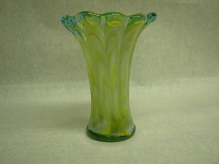 Vintage Hand Blown Art Glass Vase photo