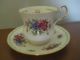 Antique English Queen ' S Rosina Bone China Anemone July Purple Floral Cup/saucer Cups & Saucers photo 2