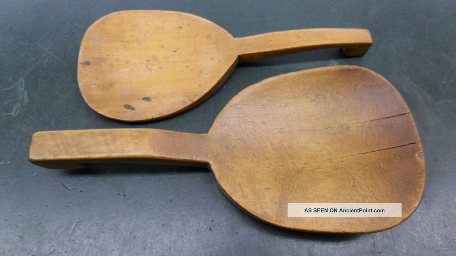Pair Of Primitive Hand Carved Treenware Butter Paddles. .  Estate Find & Primitives photo