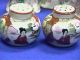 14 Antique Oriental Theme Porcelain Salt And Pepper Shakers - 7 Pairs - Japan Salt & Pepper Shakers photo 2