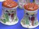 14 Antique Oriental Theme Porcelain Salt And Pepper Shakers - 7 Pairs - Japan Salt & Pepper Shakers photo 3