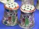 14 Antique Oriental Theme Porcelain Salt And Pepper Shakers - 7 Pairs - Japan Salt & Pepper Shakers photo 4