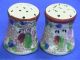 14 Antique Oriental Theme Porcelain Salt And Pepper Shakers - 7 Pairs - Japan Salt & Pepper Shakers photo 5