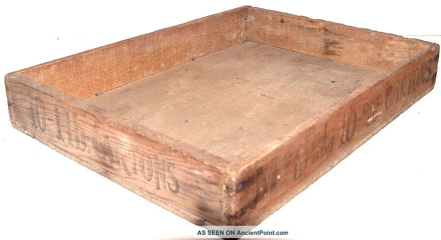 Old Wood Advertising Box Says Metal Brand 10 One Pound Cartons Boxes photo