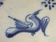 16th/17thc Blue & White Delft Tin Glazed Tile With Bird In Late Ming - Style Other photo 1