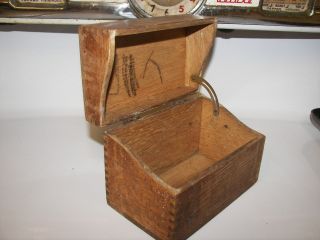 Vintage Yawman And Erbe Mfg.  Wooden Oak Dovetailed Index - Recipe Box photo