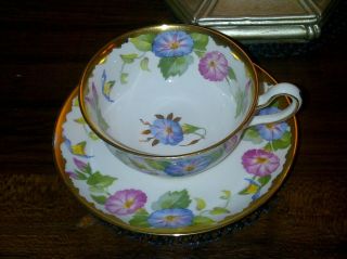 Royal Chelsea Morning Glory Tea Cup And Saucer Duo photo