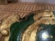 Green And Gold Vintage Tole Tray. . Toleware photo 10
