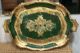 Green And Gold Vintage Tole Tray. . Toleware photo 1