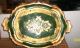Green And Gold Vintage Tole Tray. . Toleware photo 3