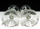 Pretty Pair Uv Glow Pressed Glass Cornucopia Style Candle Holders W/teardrops Candle Holders photo 5