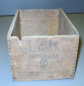 Antique Rare Collectable Wooden Box Midland Dustless American Crayon Company photo