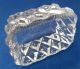 Victorian Glass Salt Oblong Shape Diamond Facets Starburst Bottom Salt & Pepper Shakers photo 2