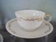 Set Of 5 Porcelain White & Gold Scroll Demitasse Cups & Saucers Italy Cups & Saucers photo 1