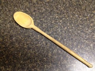 Antique Hand Carved Wooden Kitchen Spoon - 14 