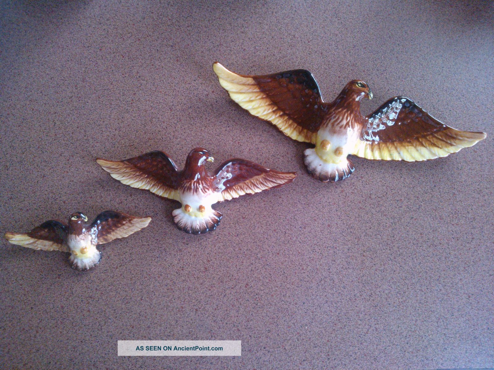 Flying Eagles/ducks Perfect Rare Early 1950?rare Art Deco Very Old Set 3 Flying Other photo