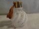 Vintage Devilbiss White Swirl Gold Trimmed Perfume Glass Bottle Perfume Bottles photo 2