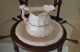 Wooden Wash Stand With Basin & Pitcher,  Mirror,  2 Candle Holders Bowls photo 3