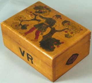 Antique Vintage Tramp Folk Art Box Depression Era 1930 Robin Hood One Of A Kind photo