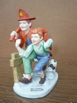 Norman Rockwell The Alarm Figurine Rare photo